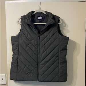 Lands' End Women's Dark Gray Quilted Vest